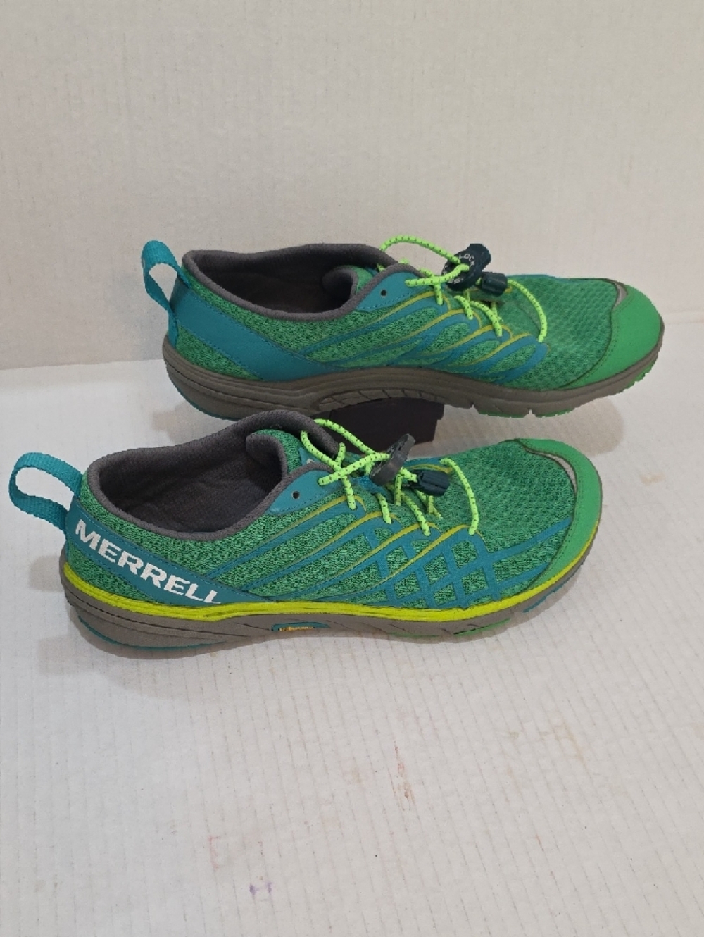 Merrell  Barefoot Vibram Womens Green and Teal Trail Sneakers Size 9 - Picture 4 of 10